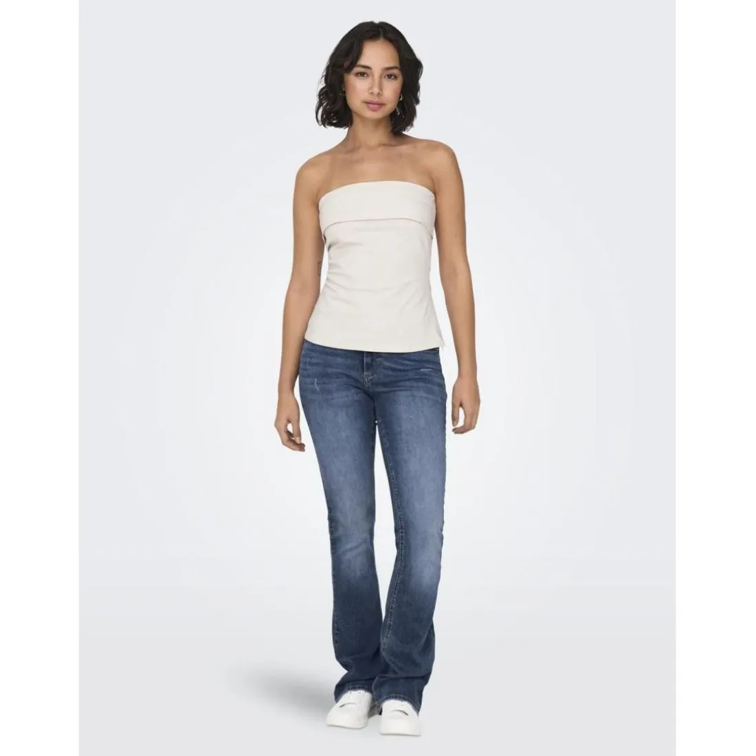 Onlblush Mid Flared Dnm Tai305 Noos bleu denim en coton Élise Nell