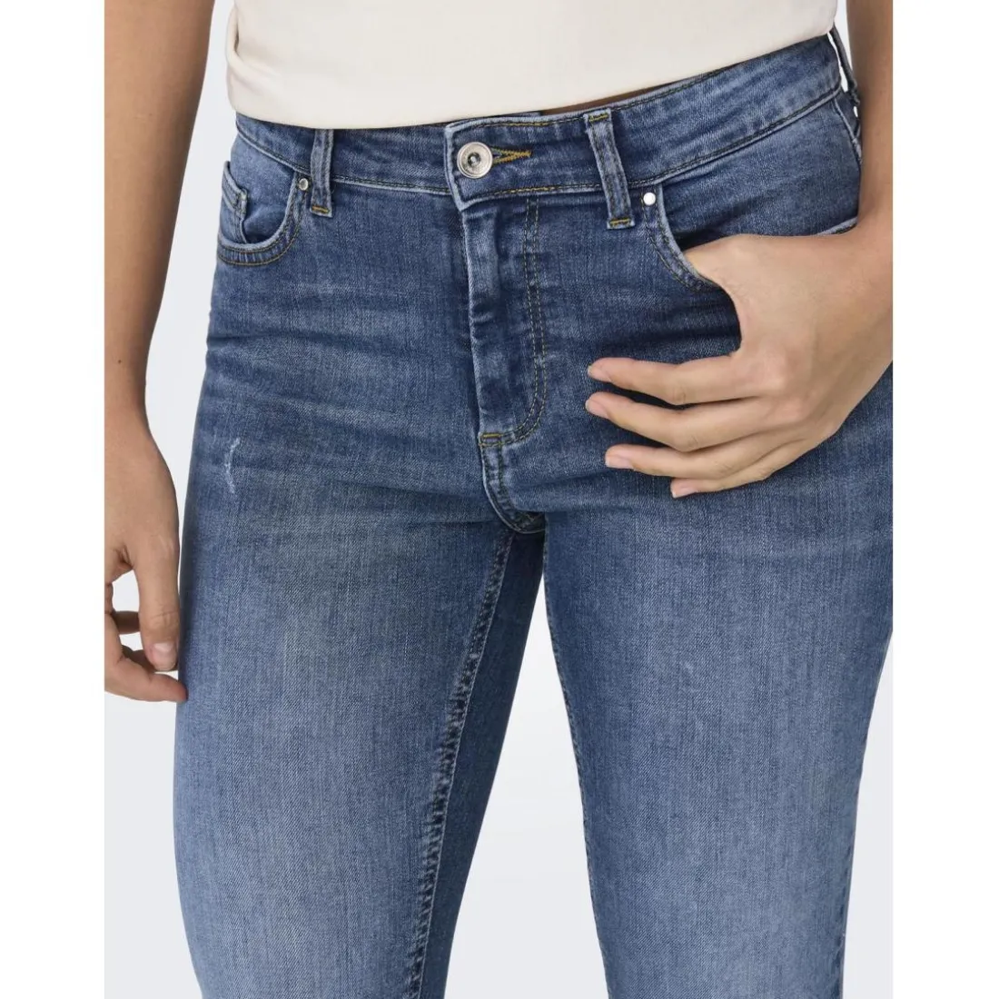 Onlblush Mid Flared Dnm Tai305 Noos bleu denim en coton Élise Nell