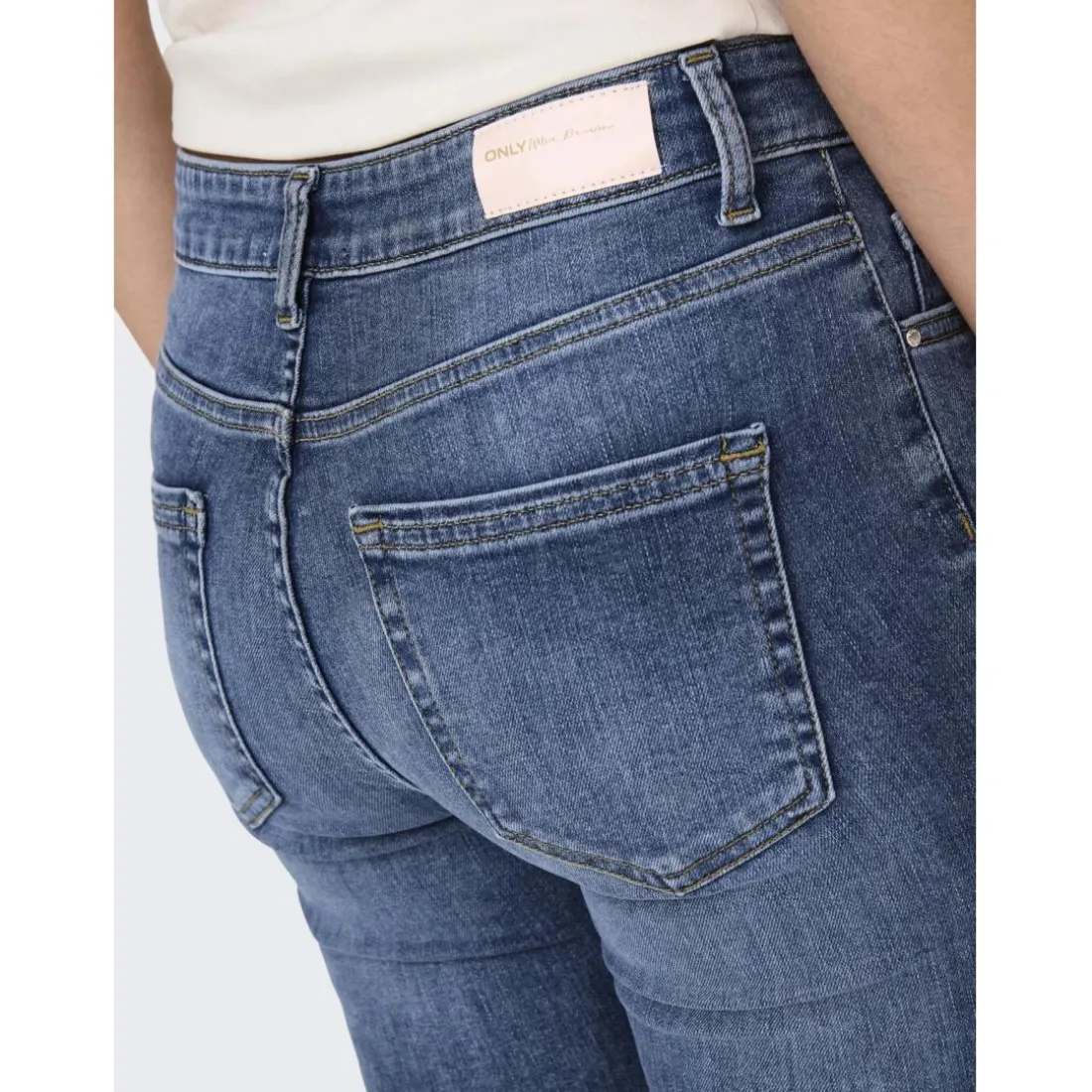 Onlblush Mid Flared Dnm Tai305 Noos bleu denim en coton Élise Nell