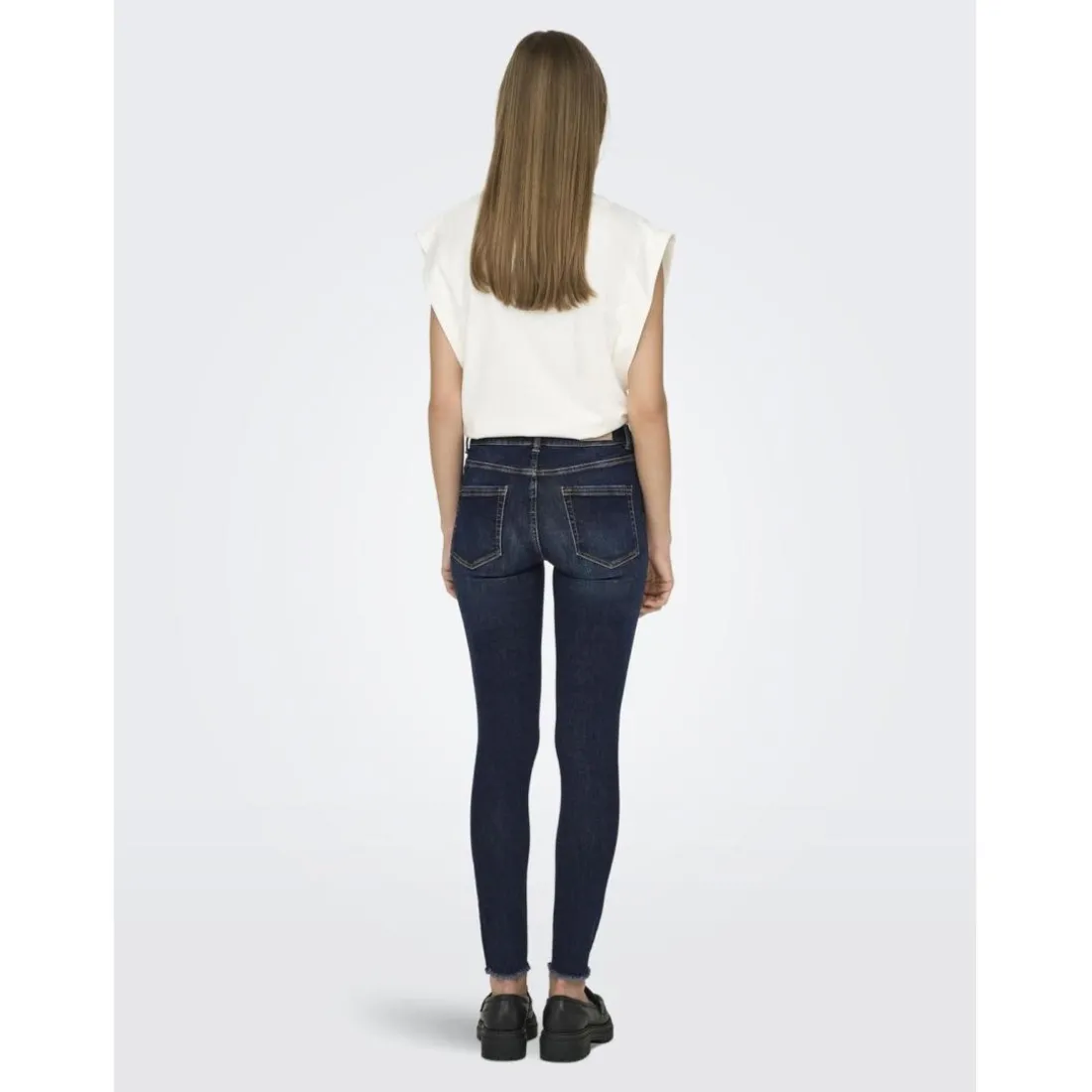 Onlblush Mid Sk Ankle Rw Dnm Dot245 Noos bleu denim en coton Isa