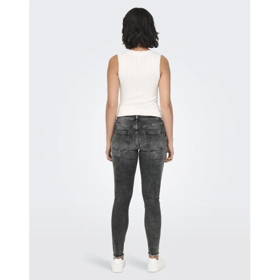 Onlblush Mid Sk Ankle Rw Dnm Dot227 Noos gris foncé en coton Zadie