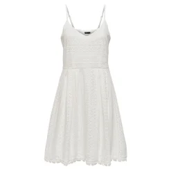ONLHELENA - Robe courte avec dentelle féminine blanc en coton