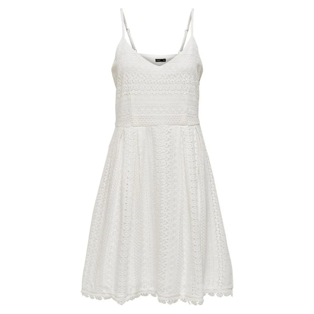 ONLHELENA - Robe courte avec dentelle féminine blanc en coton