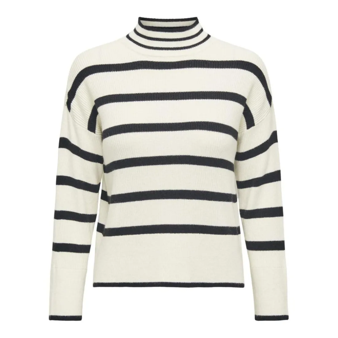 Onlibi L/S Highneck Pullover Knt Noos blanc;gris en viscose Nia