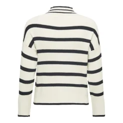 Onlibi L/S Highneck Pullover Knt Noos blanc;gris en viscose Nia