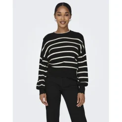 Onlibi Ls O-Neck Noos Knt noir en viscose Vivi
