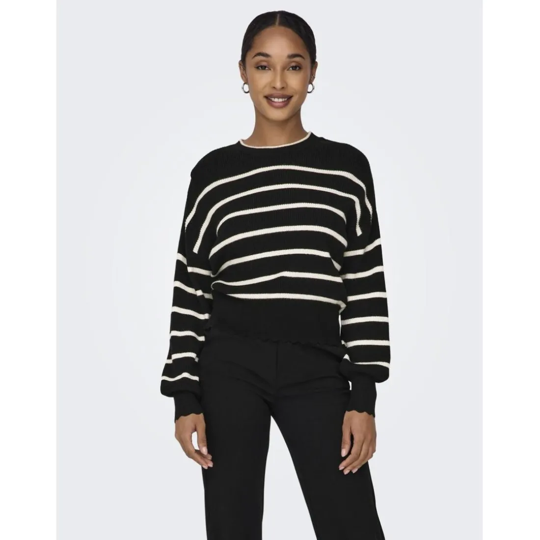 Onlibi Ls O-Neck Noos Knt noir en viscose Vivi