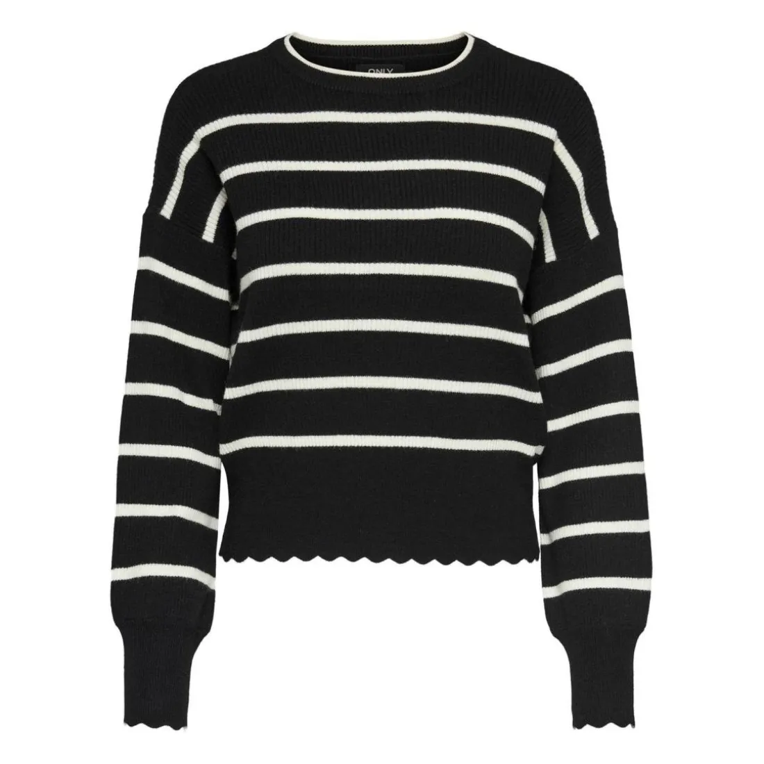 Onlibi Ls O-Neck Noos Knt noir en viscose Vivi