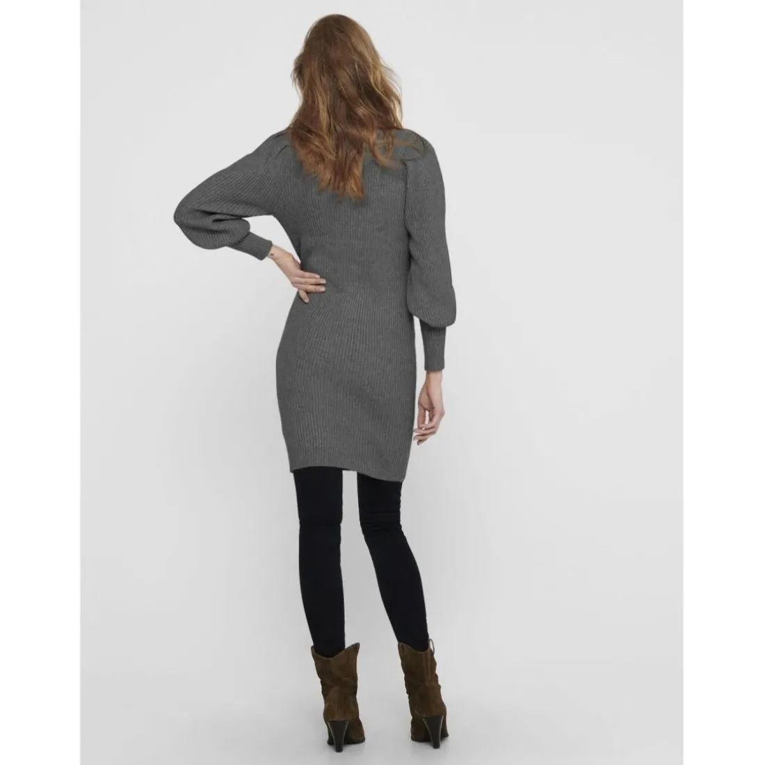 Onlkatia L/S Dress Knt Noos gris en viscose Sloan