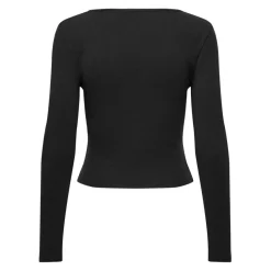 Onlkaya L/S V-Neck Short Top Jrs Noos noir en coton Ines