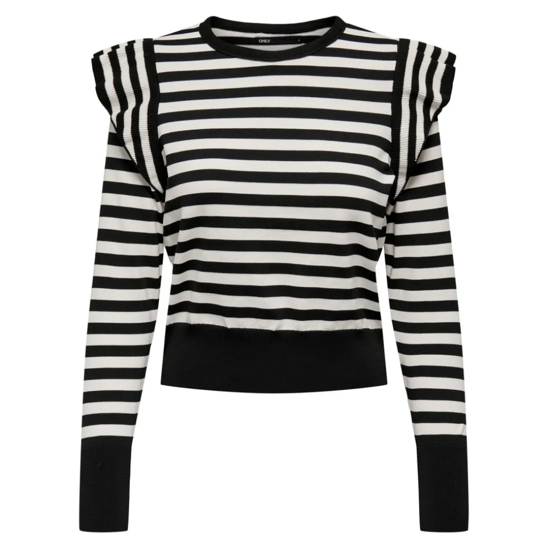 Onlkelci L/S Stripe Pullover Knt Noos Élise noir;blanc Rae