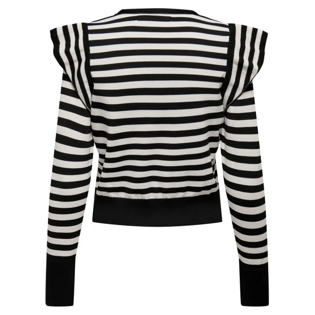 Onlkelci L/S Stripe Pullover Knt Noos Élise noir;blanc Rae
