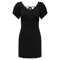 ONLLEELO - Robe courte avec cordon d'attache au dos noir