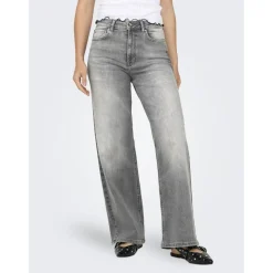 Onlmadison Blush Hw Wid Dnm Rea0938 Noos gris en coton Pax