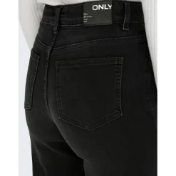 Onlmadison Blush Hw Wide Dnm Cro099 Noos noir en coton Skye