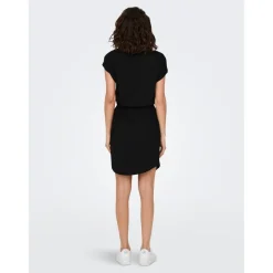 ONLMAY - Robe courte col rond et manches courtes noir en coton