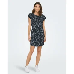 ONLMAY - Robe courte imprimée bleu en coton