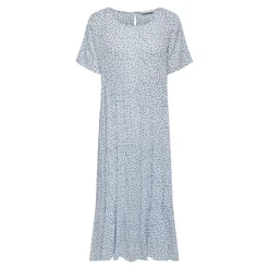 Onlmaya Life S/S Dress Wvn Noos gris en coton Iris
