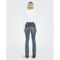 Onlmila Hw Flared Dnm Bj139 Noos bleu denim en coton Isa
