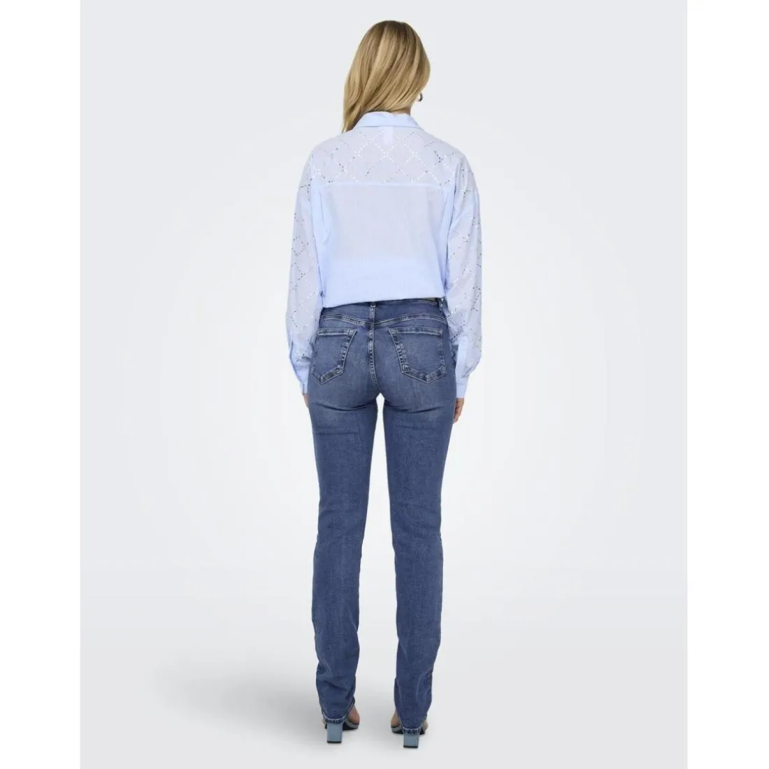 Onlsui Mid Slim Dnm Dia451 Noos bleu denim en coton Maia
