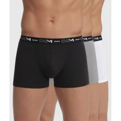 Pack de 3 Boxers Coton Stretch - Ceinture Siglée Noir / Gris / Blanc en tissu