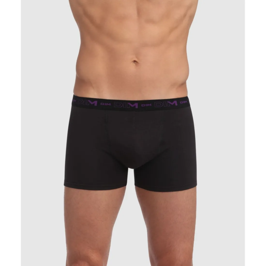 Pack de 3 boxers homme ceinture élastique violet/orange/bleu noir en coton