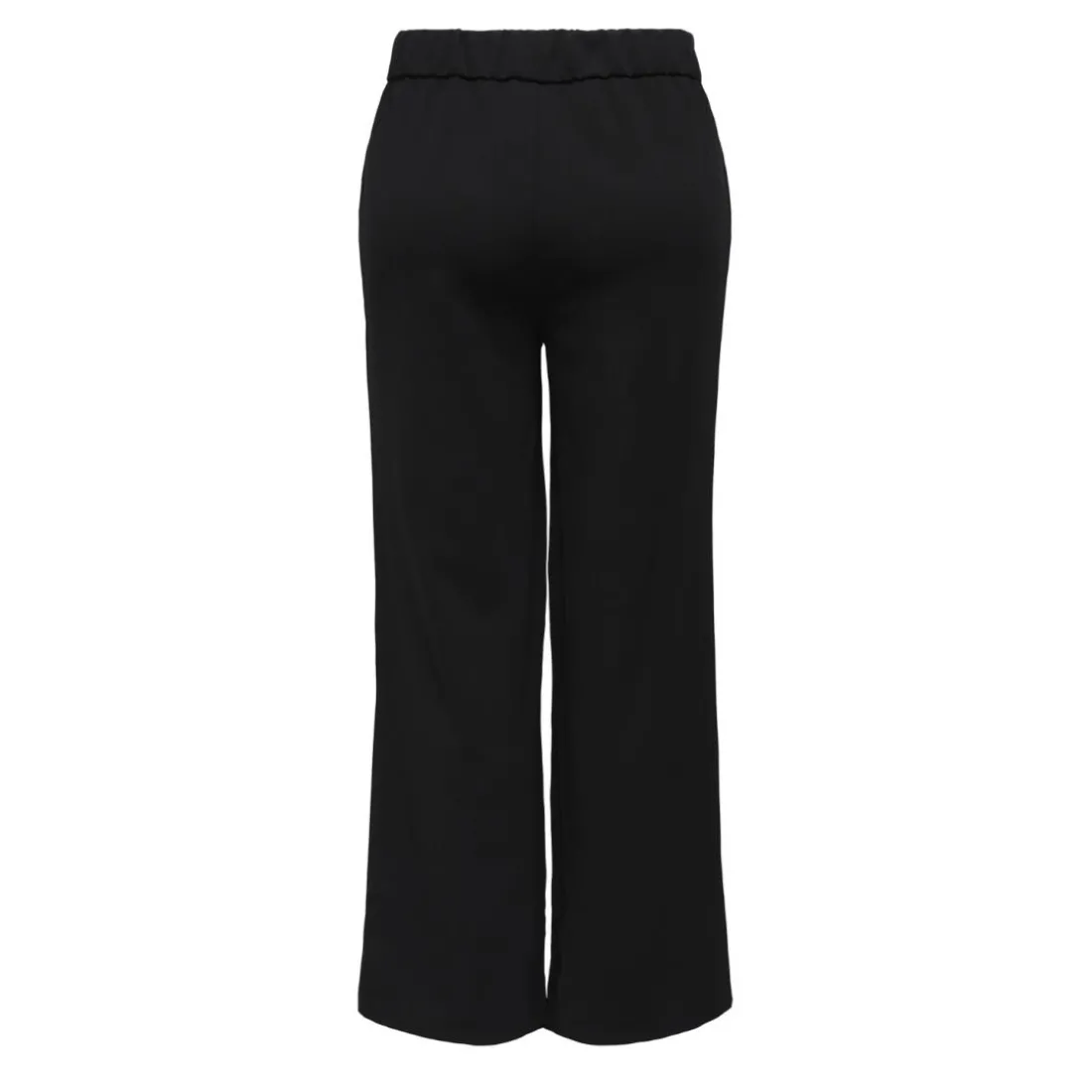 Pantalon à jambe large fermeture par bouton noir Nina