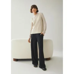 Pantalon à jambe large noir Rae