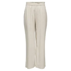 Pantalon à jambe large Taille élastiquée beige