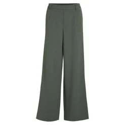 Pantalon à jambe large vert foncé Mae