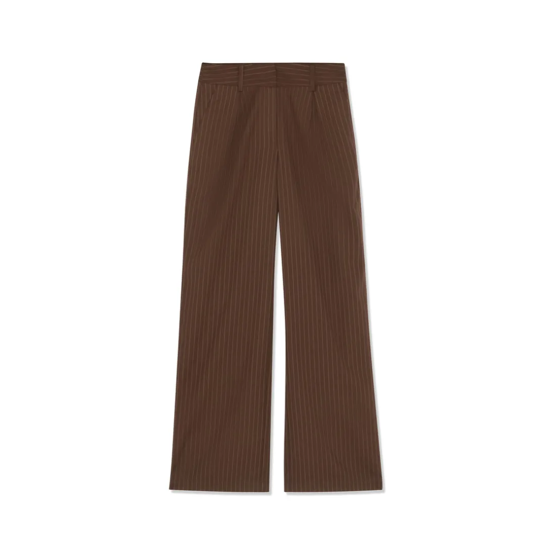 Pantalon à pinces évasé Gen choco rayures chocolat