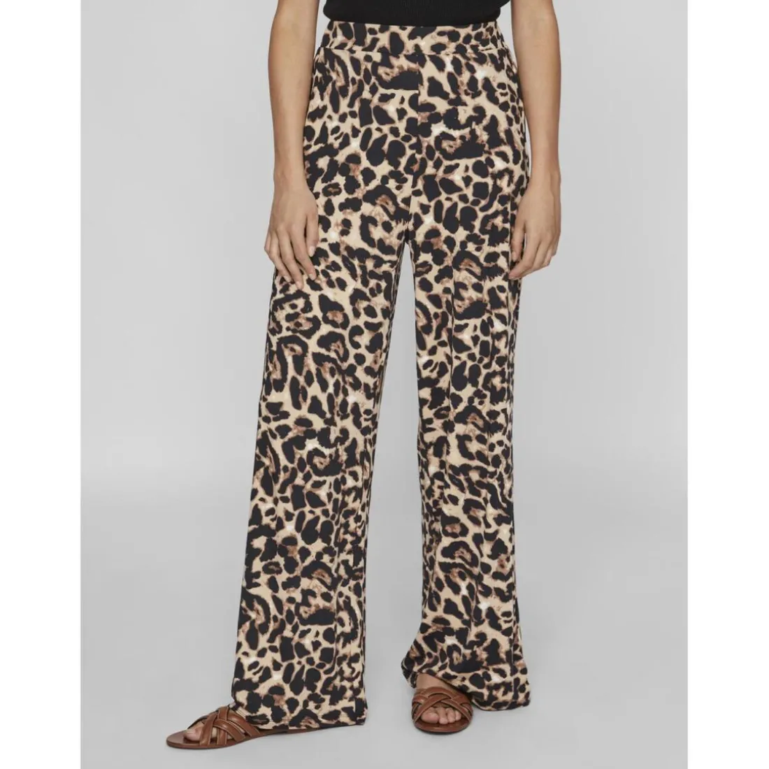 Pantalon ample à imprimé léopard Leoa noir Nia