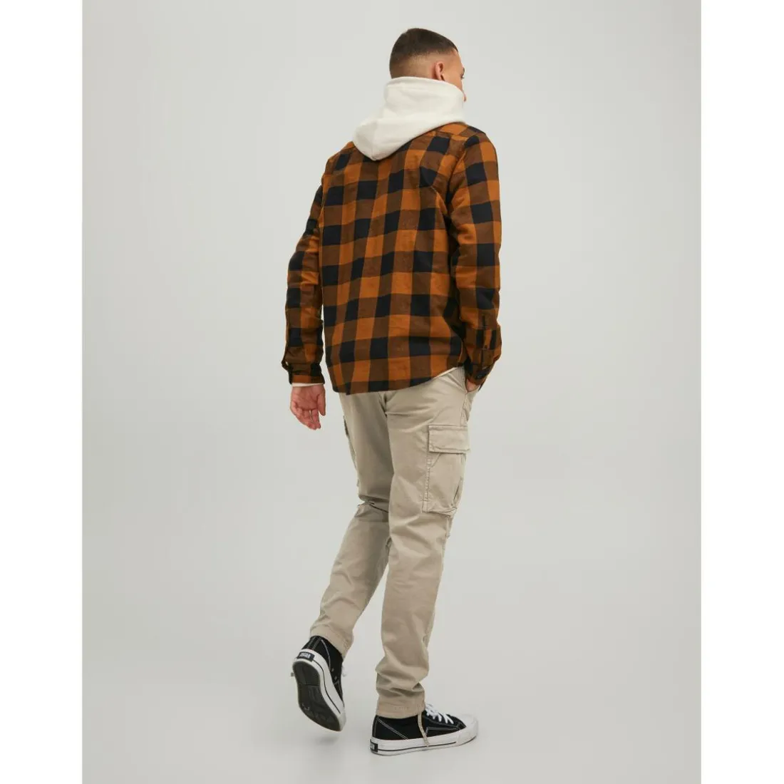 Pantalon cargo Carrot Fit Gris beige en coton