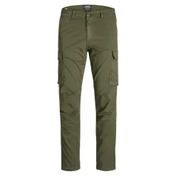 Pantalon cargo Carrot Fit Vert foncé en coton