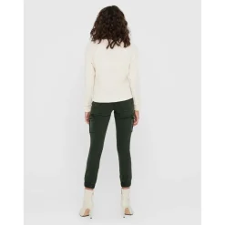 Pantalon cargo Détails cargo vert en coton Lina