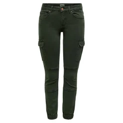 Pantalon cargo Détails cargo vert en coton Lina