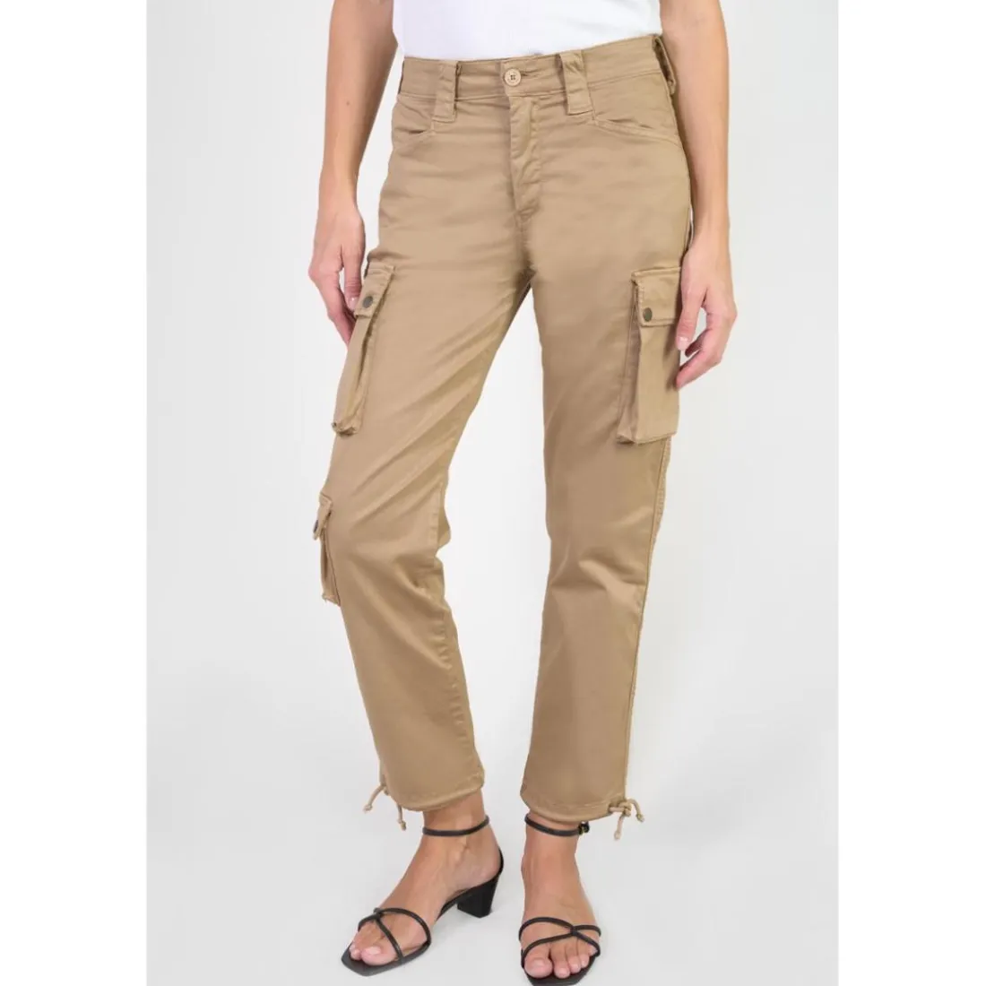 Pantalon cargo JOW beige en coton Pia