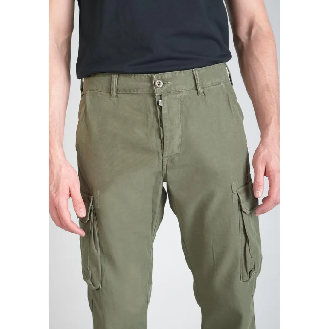 Pantalon cargo pour homme Sami vert en coton