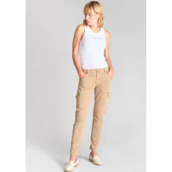 Pantalon cargo RIVERA camel en coton