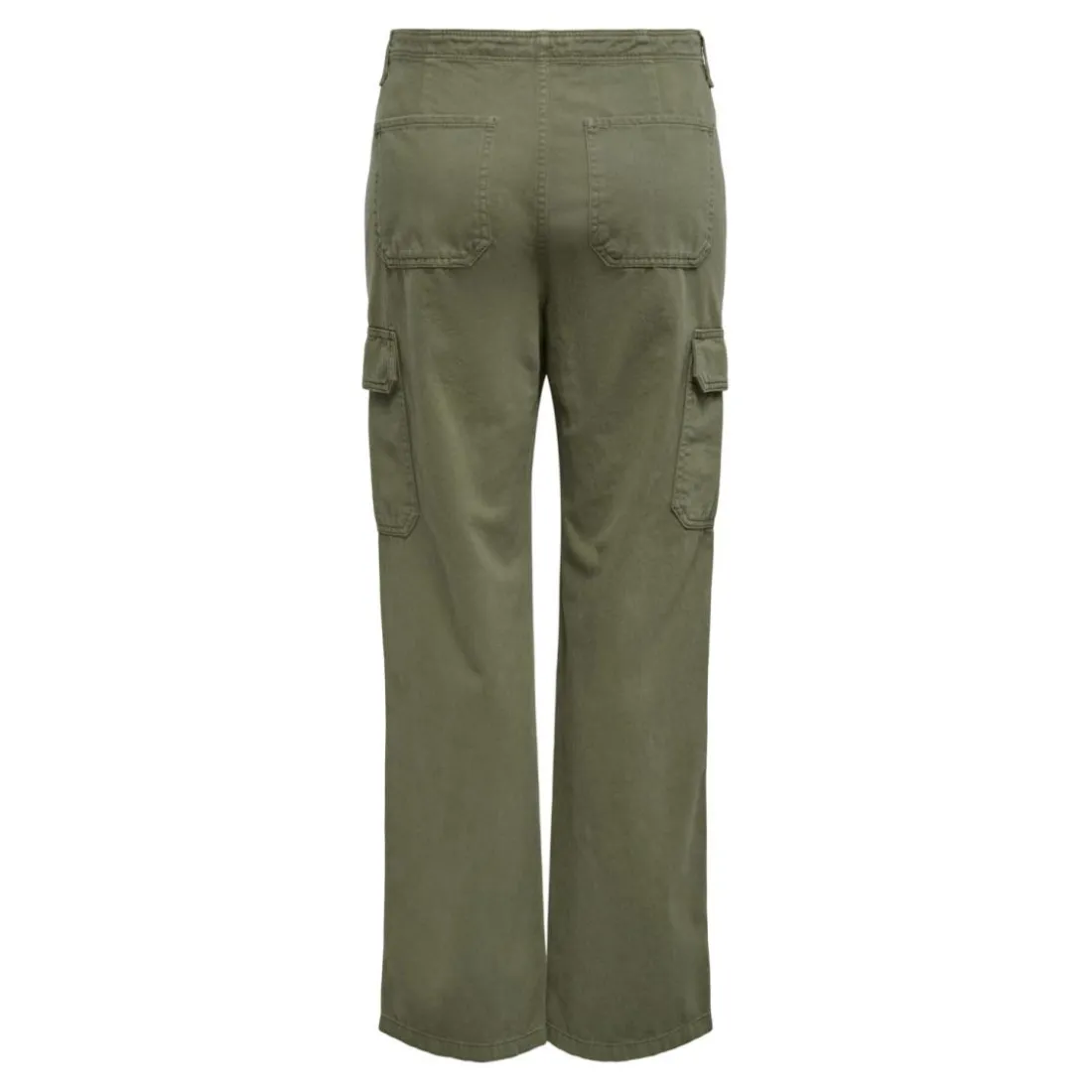 Pantalon cargo taille haute vert en coton Alia