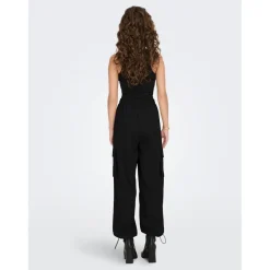 Pantalon cargo Taille élastiquée noir en coton