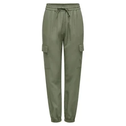 Pantalon cargo vert en lin Nea