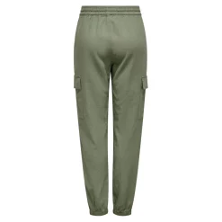 Pantalon cargo vert en lin Nea