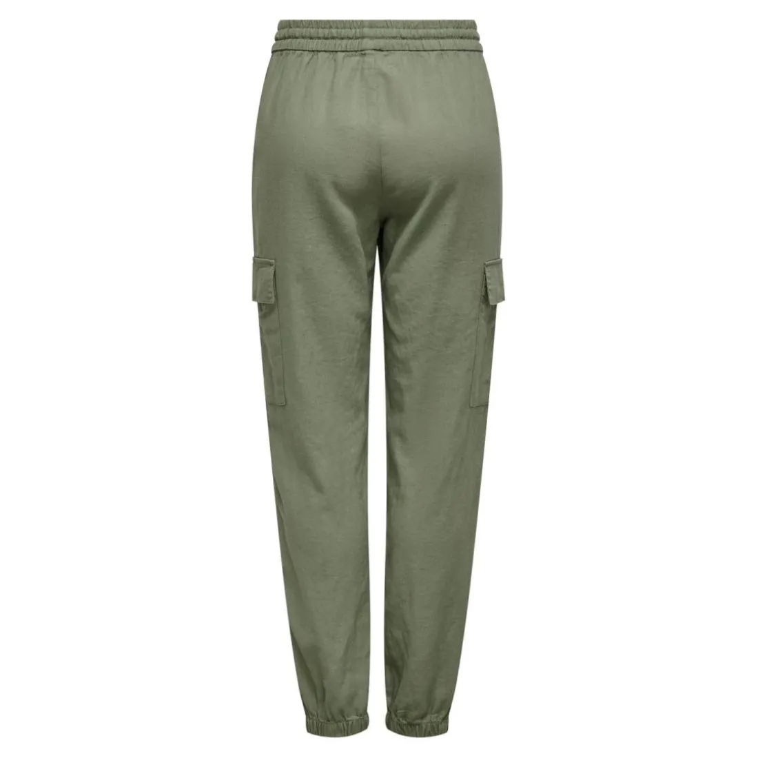 Pantalon cargo vert en lin Nea
