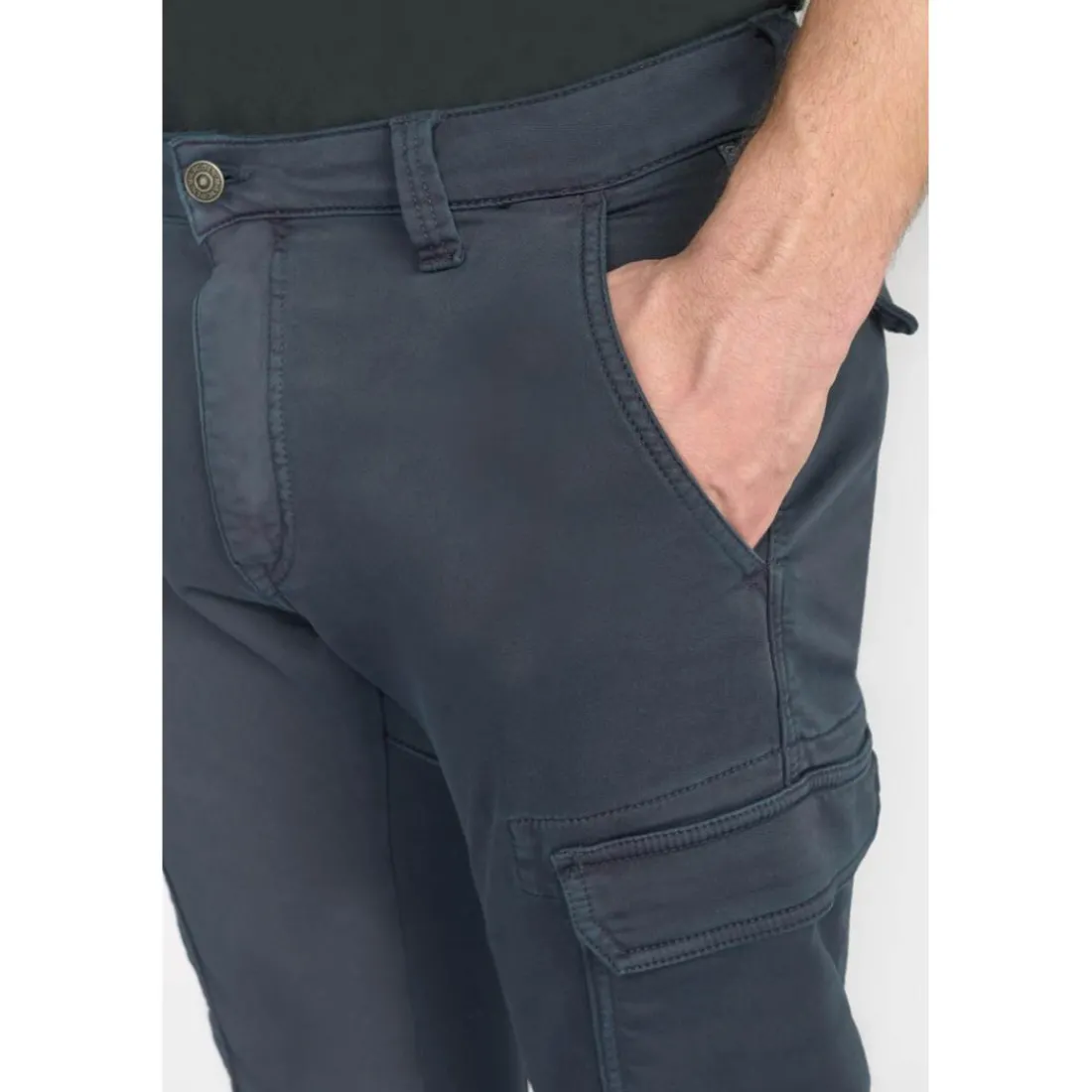 Pantalon carotte KOGE bleu Ian en coton