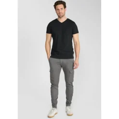 Pantalon carotte KOGE gris Ray en coton