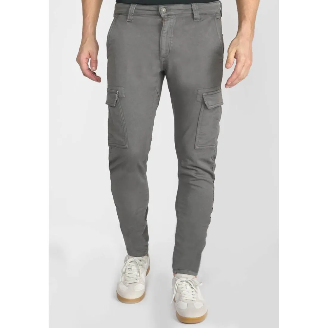 Pantalon carotte KOGE gris Ray en coton