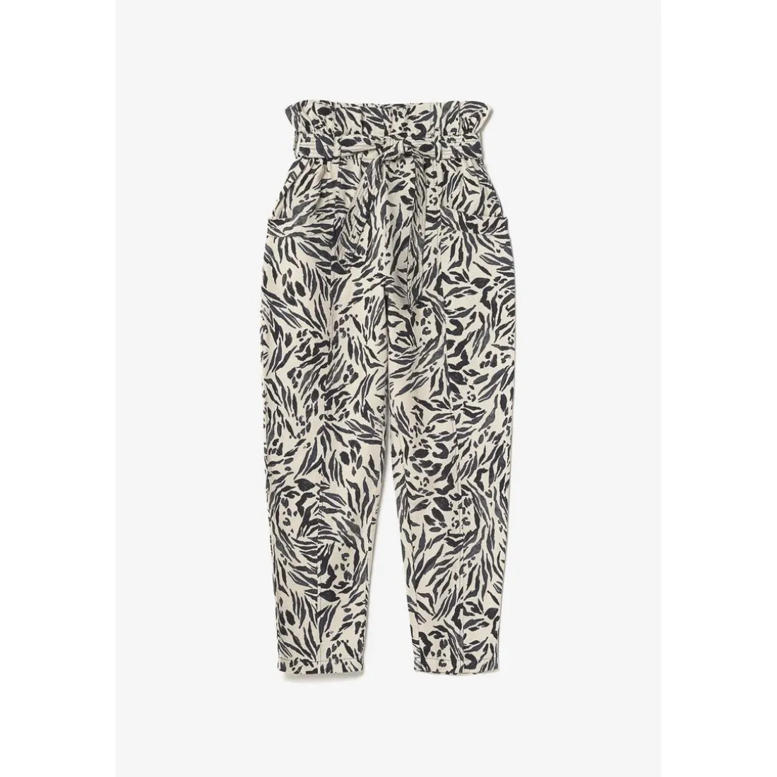 Pantalon carotte RIDA noir en lin