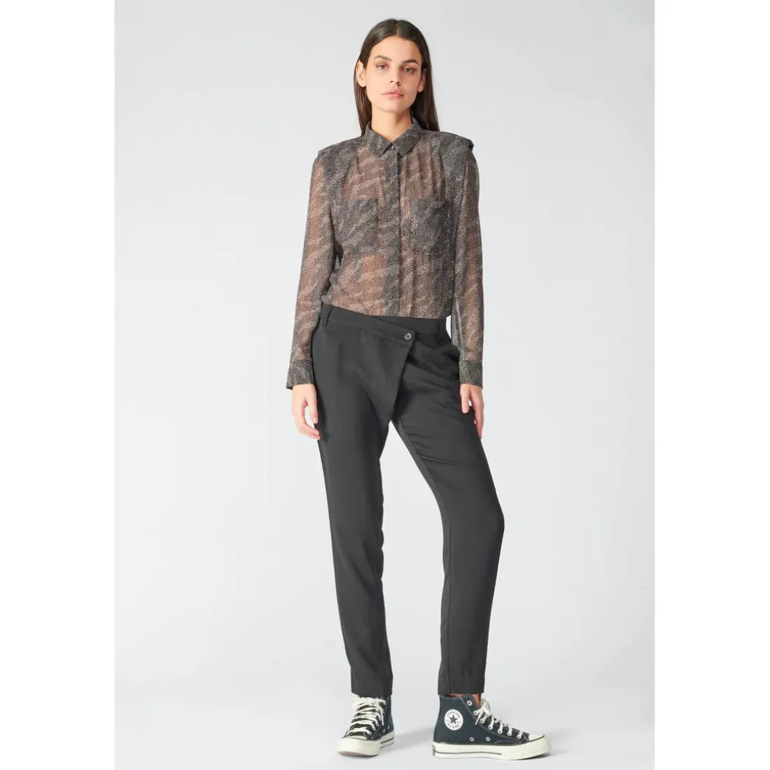 Pantalon carotte ZEFIRA noir