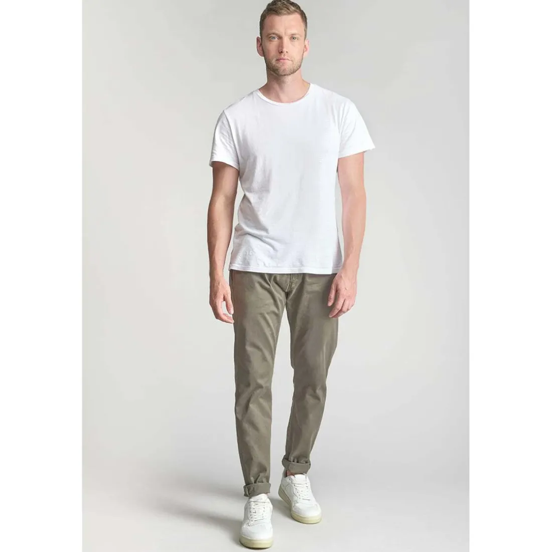 Pantalon chino CESAR kaki en coton